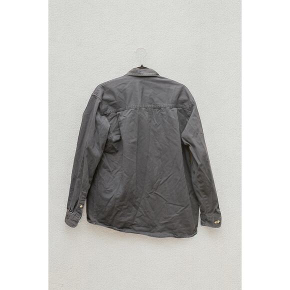 American Worker Gray Canvas Work Shirt – Heavy Twill Overshirt, Size L - Picture 2 of 4